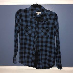 Blue and black flannel